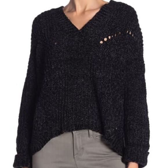 Cotton Emporium V-Neck Chenille Sweater - Picture 1 of 5